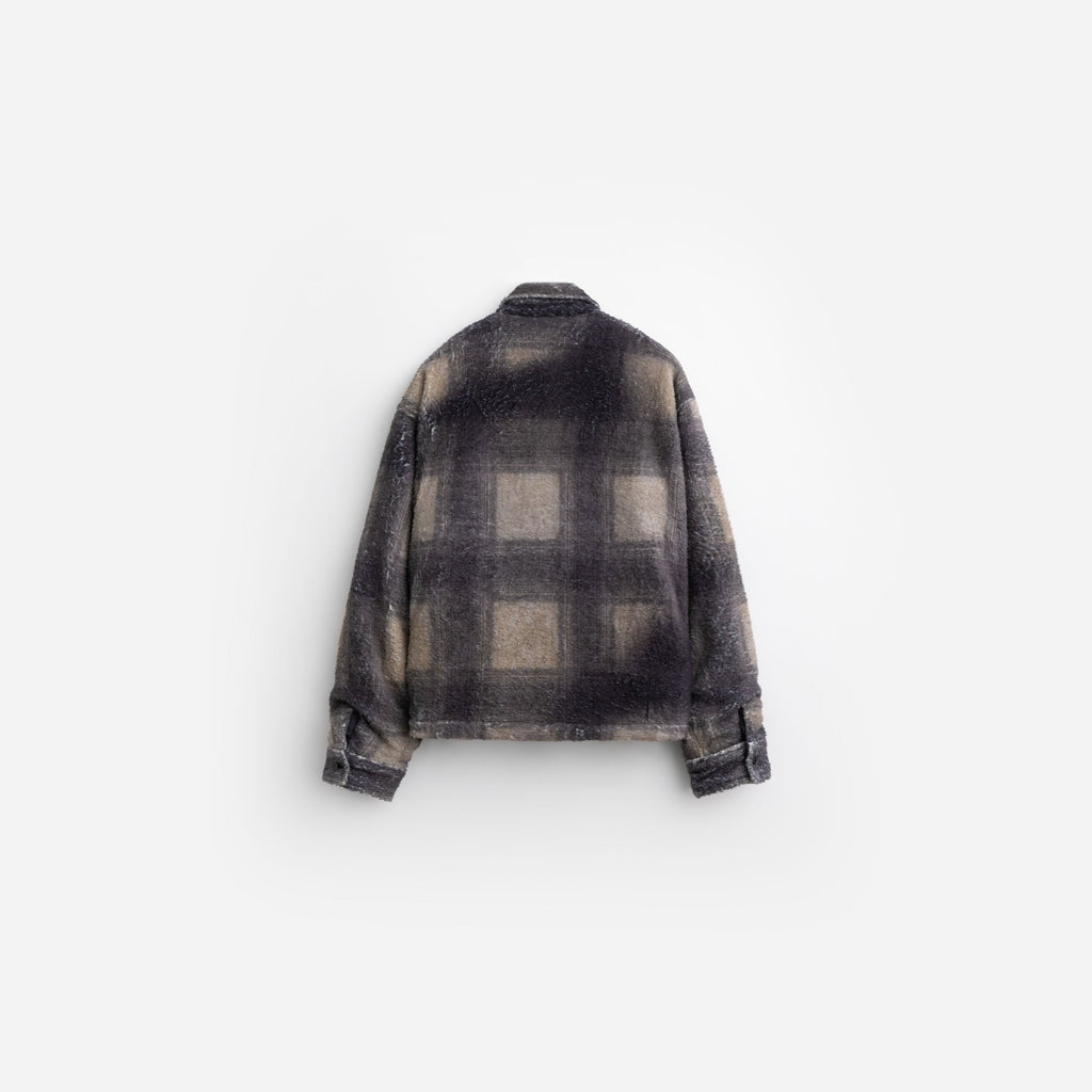 Camo Plaid Cropped Sherpa Buttondown