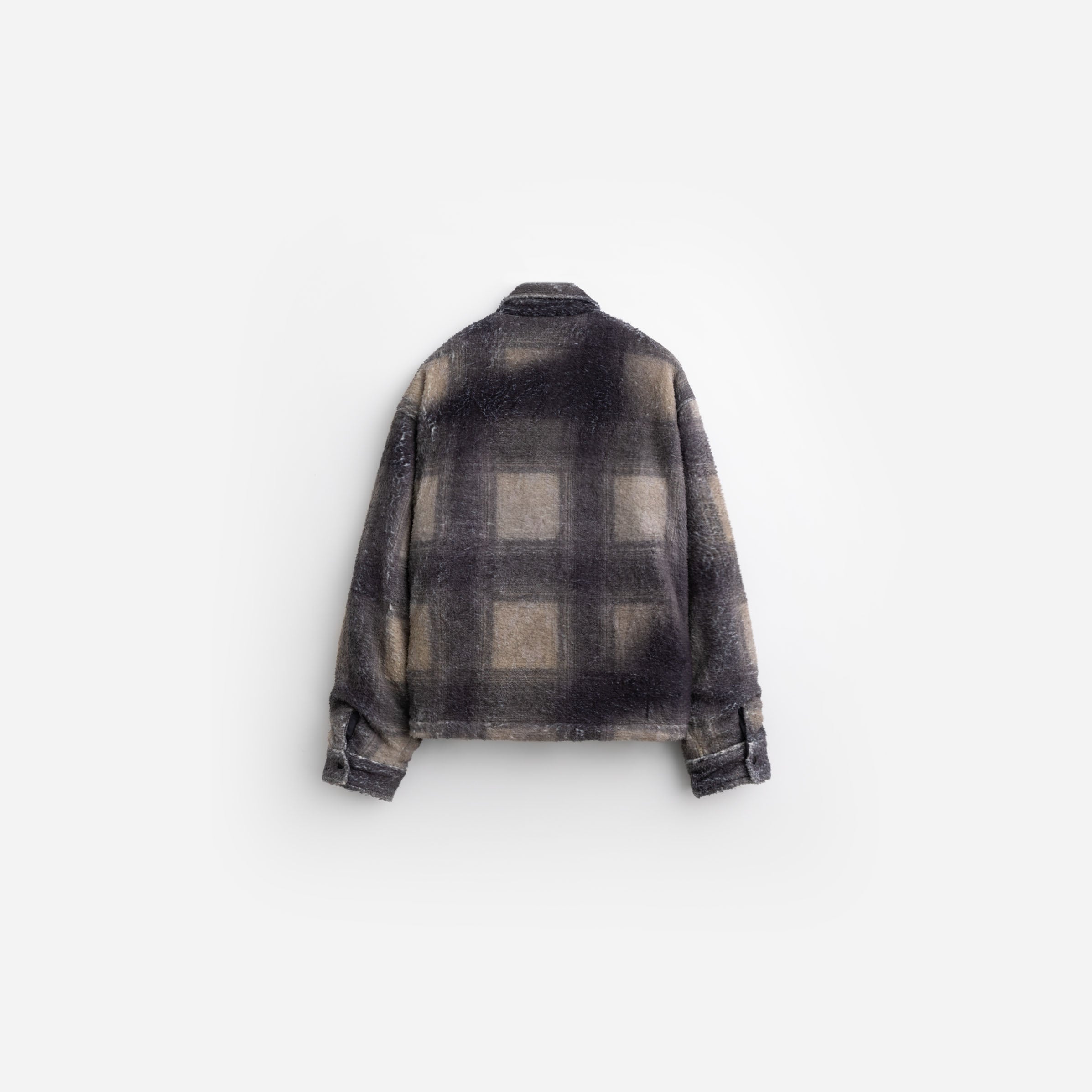 Camo Plaid Cropped Sherpa Buttondown