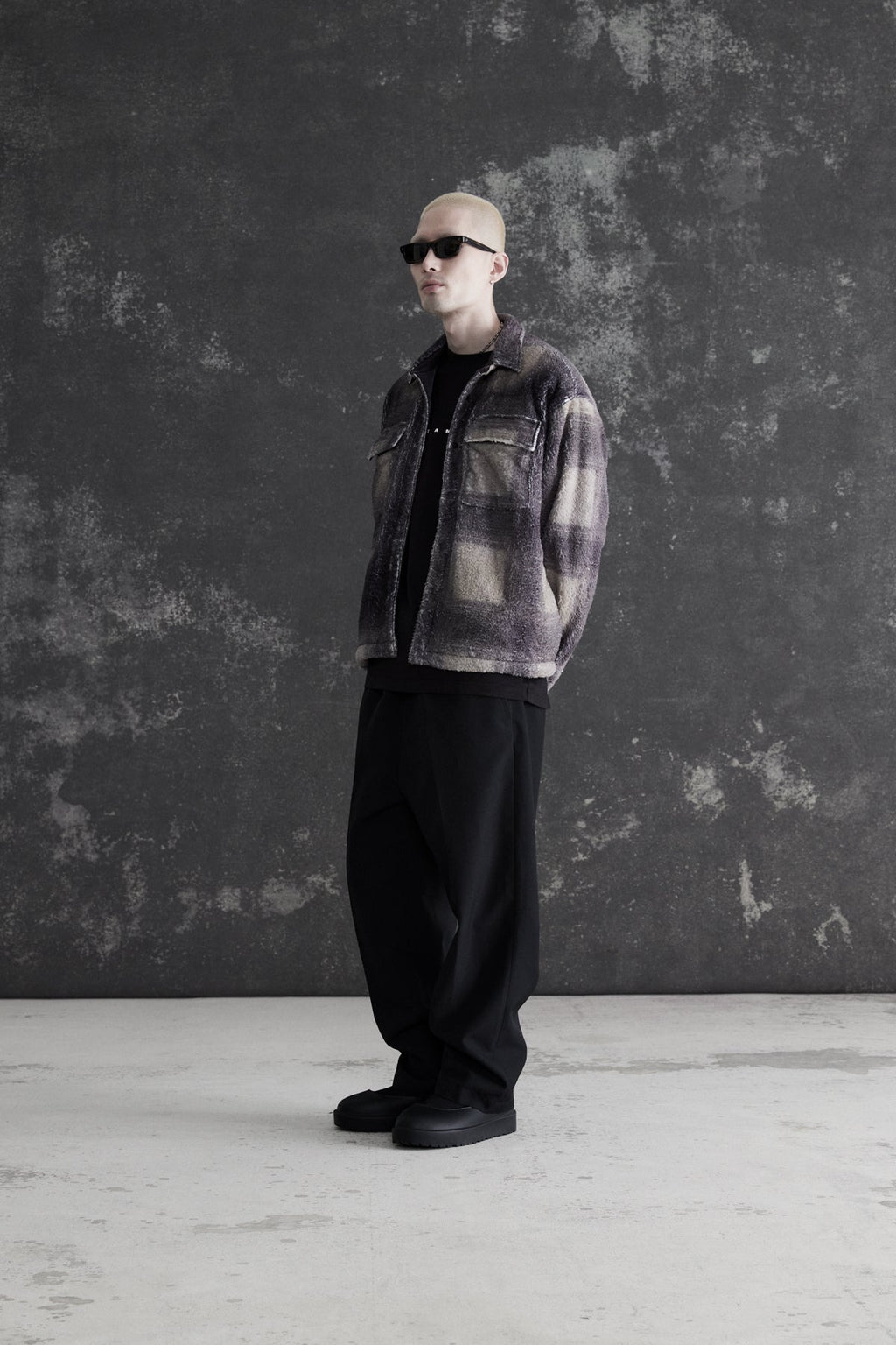 Camo Plaid Cropped Sherpa Buttondown