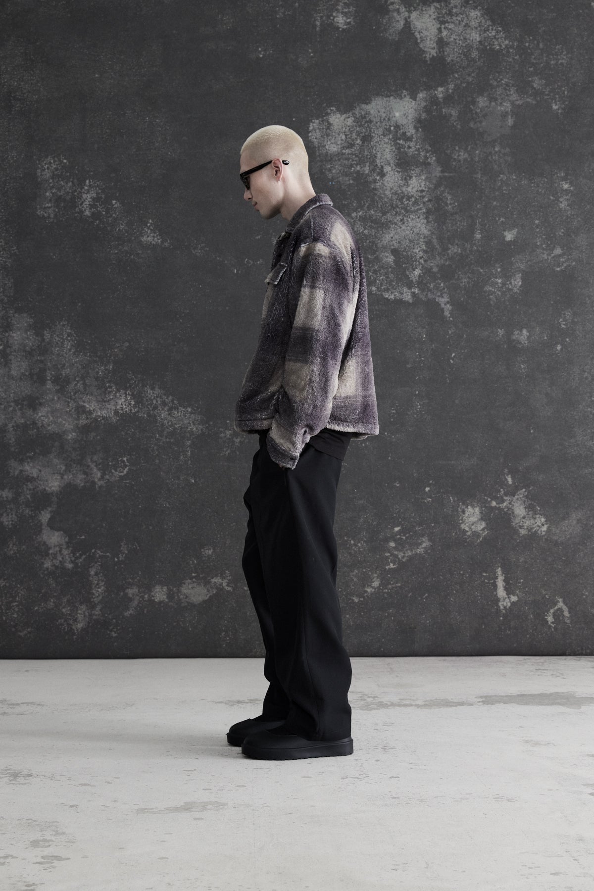 Camo Plaid Cropped Sherpa Buttondown